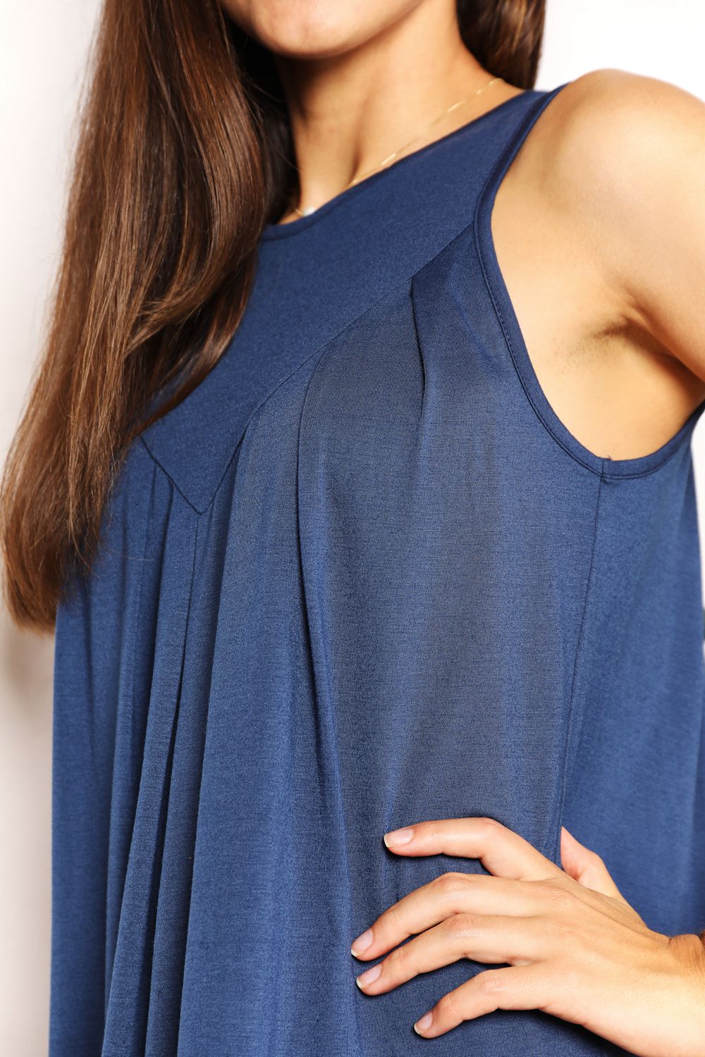 Size Small Dark Blue Round Neck Sleeveless Mini Dress