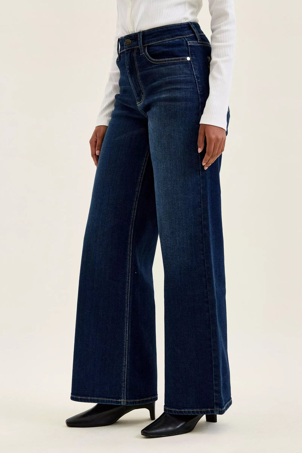 Judy Blue High-Waisted Wide-Leg Dark Wash Jeans
